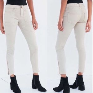BDG Tan Skinny Jeans with Zipper Detailing